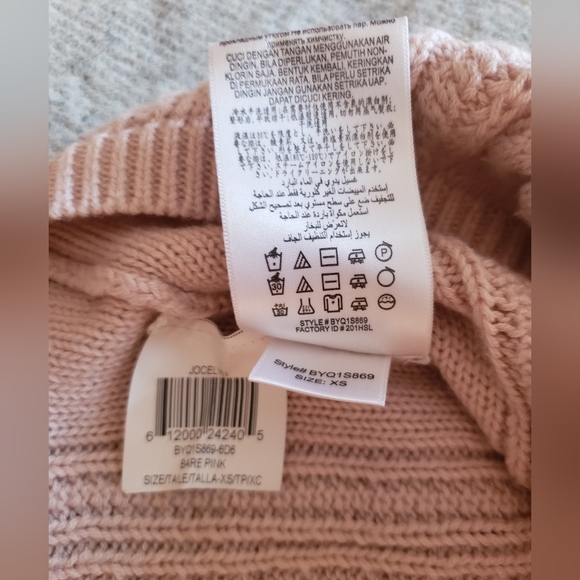 BCBGMaxAzria sweater pink cable knit asymmetric apres ski "Jocelyn" xs - Picture 8 of 10